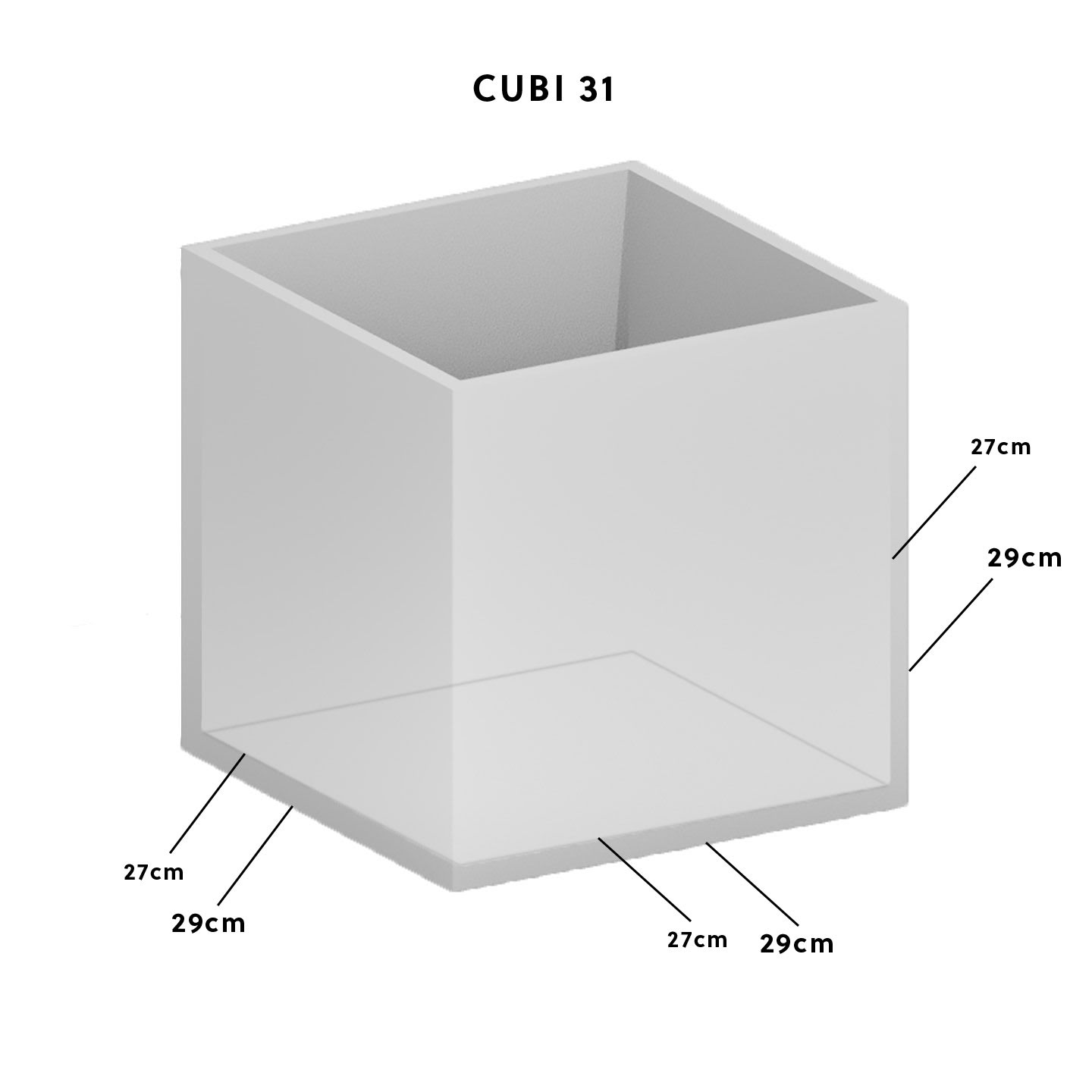 Cachepot CUBI 31 Anthracite from CLIMAQUA