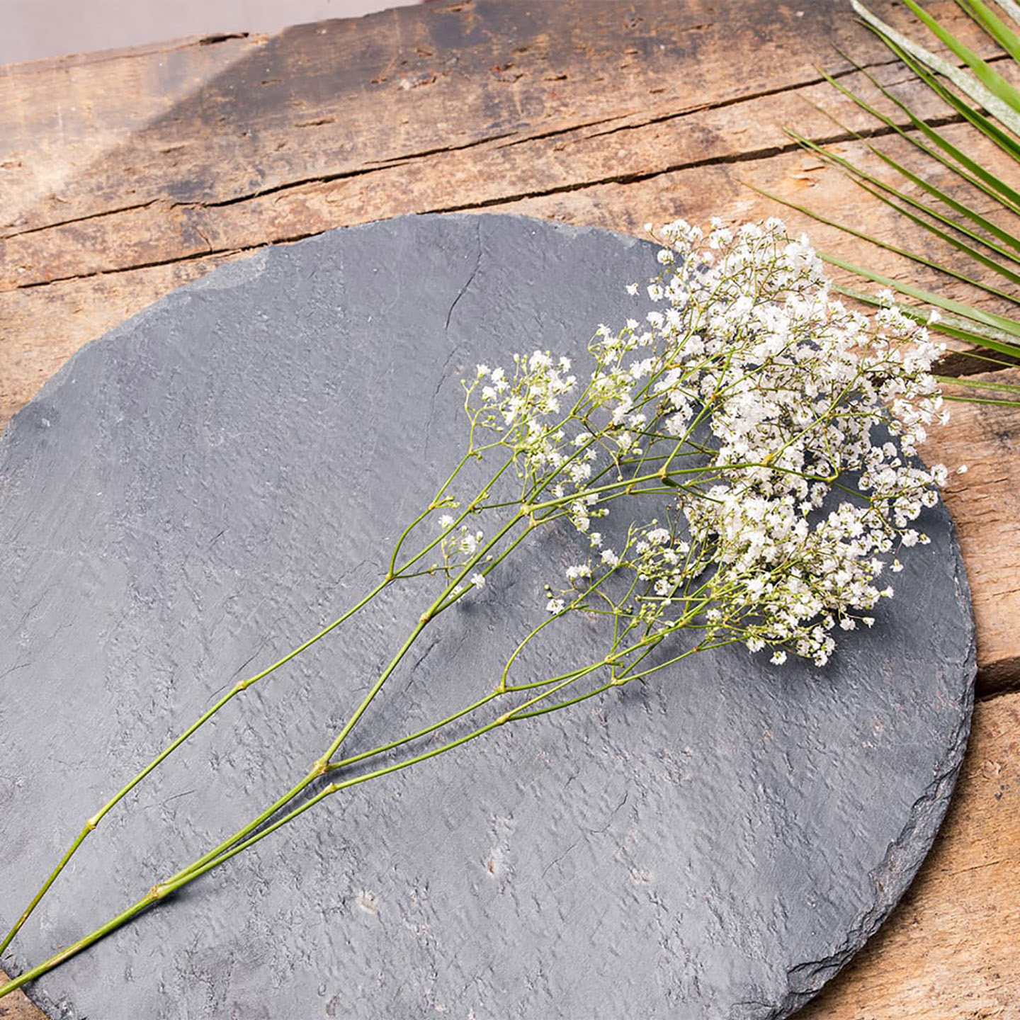 Decorative slate plate round 30 cm TRENT anthracite CLIMAQUA