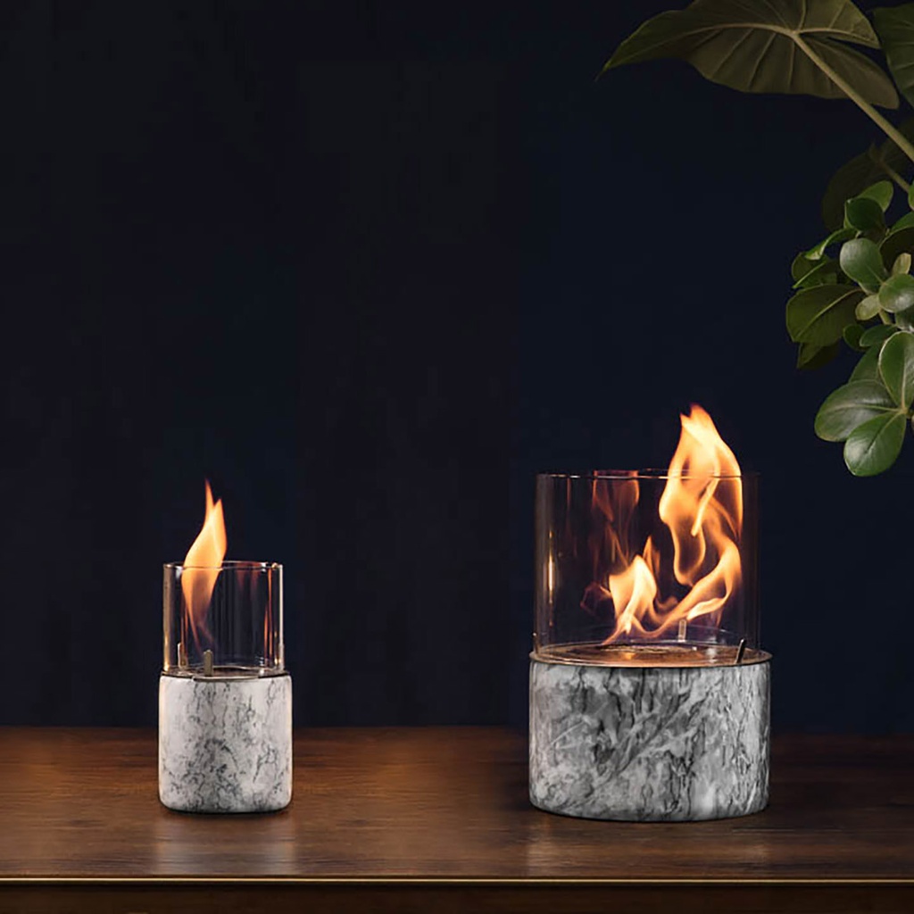 Deco Fire Tabletop SET PINO Marble White S+M