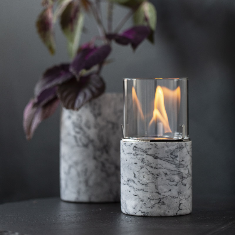Deco Fire Tabletop SET PINO Marble White S+M