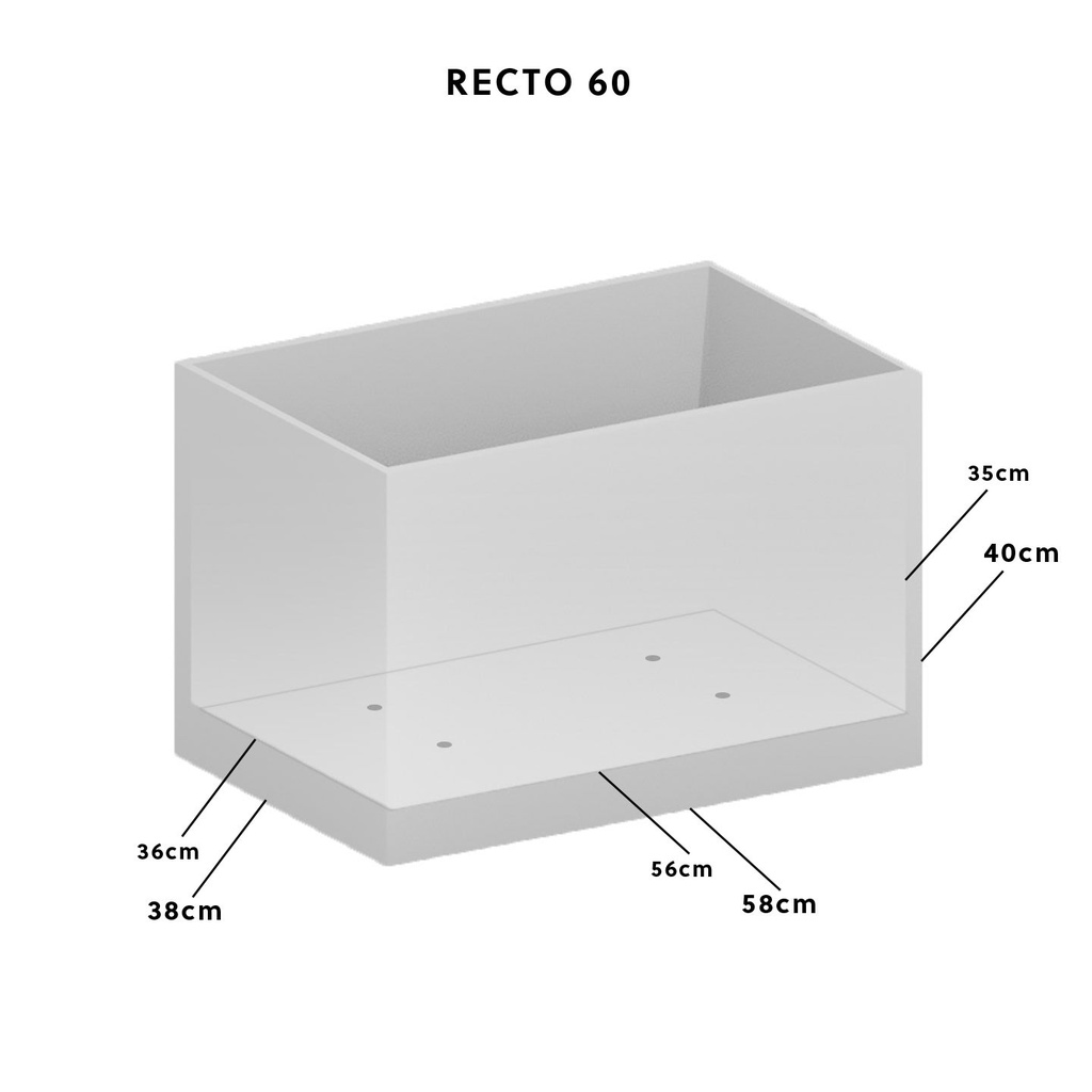 CLIMAQUA Planter Outdoor RECTO 60 Rusty