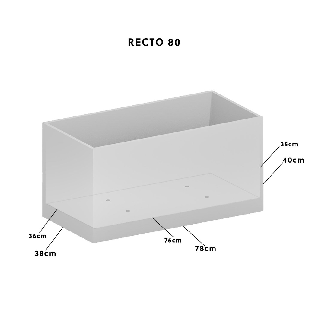 CLIMAQUA Planter Outdoor RECTO 80 Rusty