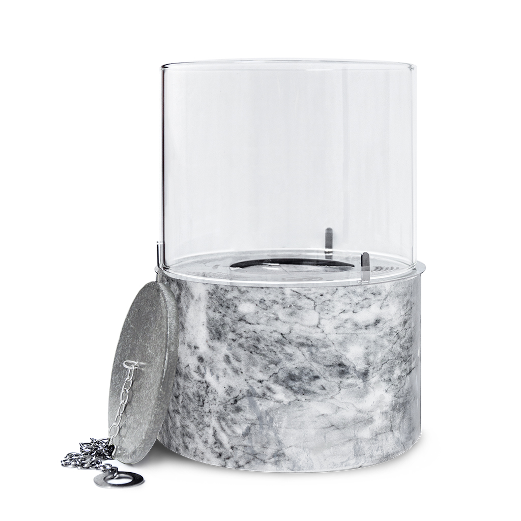 [77626] CLIMAQUA Flames Tabletop PINO M Marble White