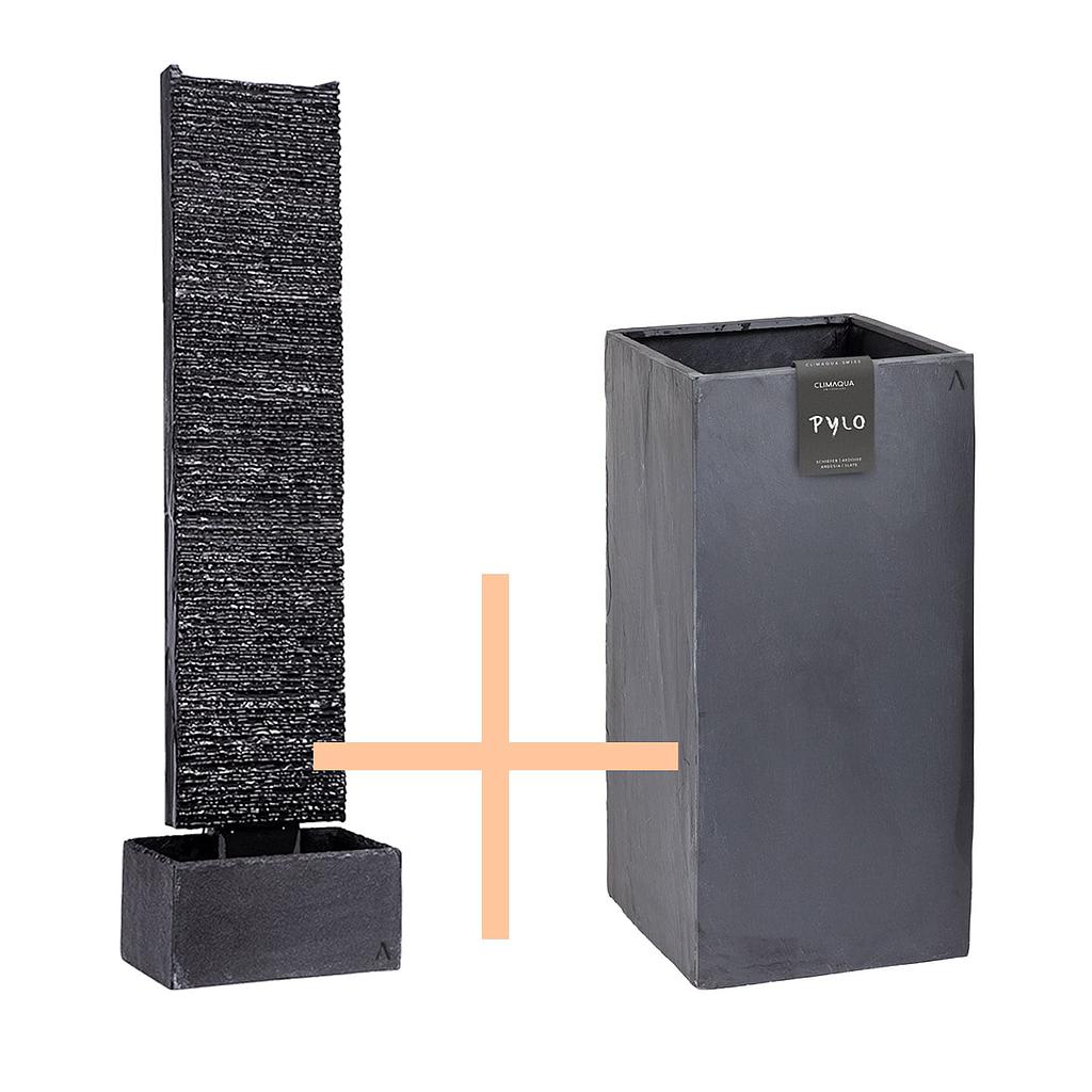 Combi CLIMAQUA Fountains Waterwall LIV L + PYLO 80 Anthracite